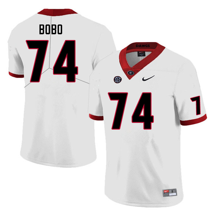 Georgia Bulldogs Men's Drew Bobo #74 White 2022 Stitched College UGA Football Jersey 23EK017TI